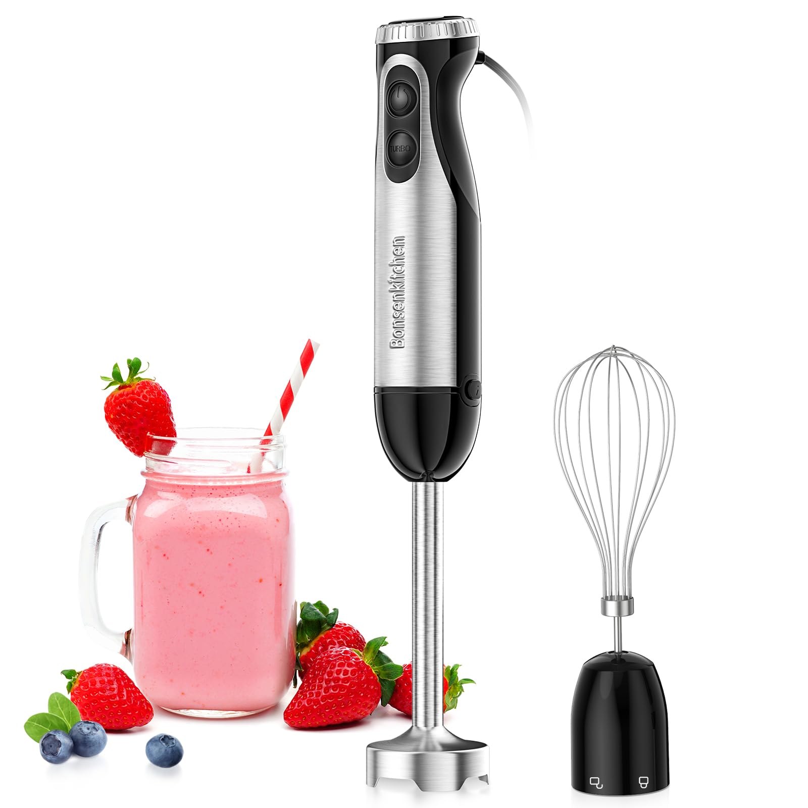 GULFSIDE Immersion Stick Blender with Whisk Attachment Handheld